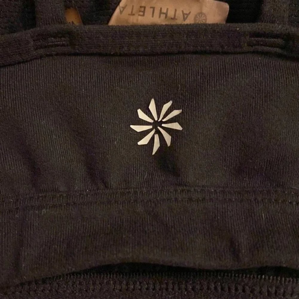 Athleta Pure Black Strappy Basic Active Sports Br… - image 7